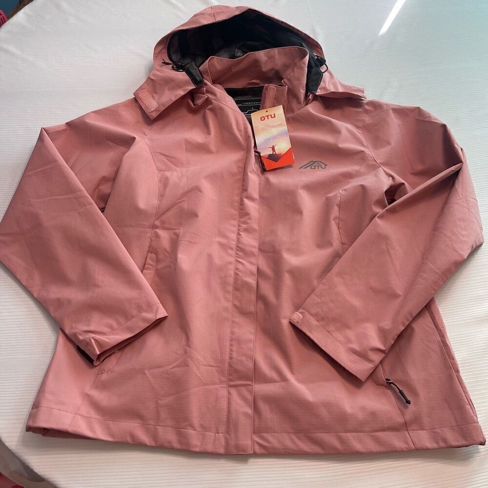 NWT OTU Pink Windbreaker Jacket Size Large New